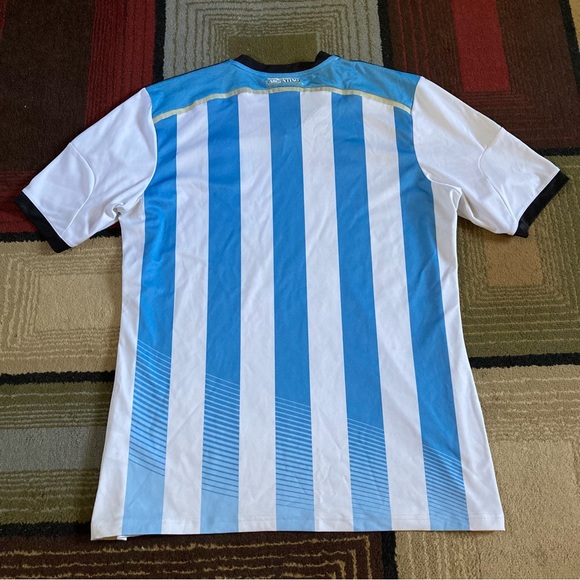 Argentina 2014/15 Adidas Climacool Home Soccer Jersey Shirt Blue White Striped - Picture 5 of 13